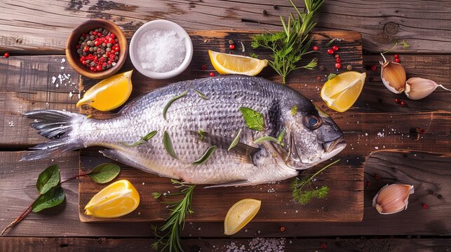 Black Sea Bream Fresh Whole and Filleted Saltwater Fish with Crisp Skin, Raw Black Sea Bream on Crushed Ice for Seafood Platter and Sashimi