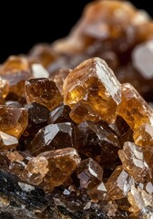 Detailed macro photograph of a vibrant, rough mineral cluster showing sharp crystalline facets and natural geological formation deep within the earth ,quartz ,natural resource ,precious