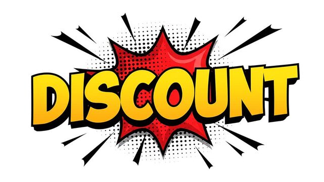 Comic Style Discount Explosion Animation for Sale Promotion