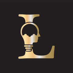 Initial Idea Logo combine with letter L vector template