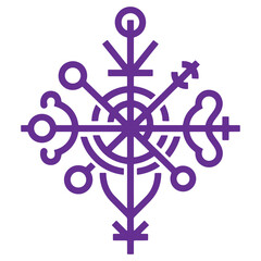 Obraz premium Abstract Symbolic Design with Interconnected Elements and Geometric Shapes