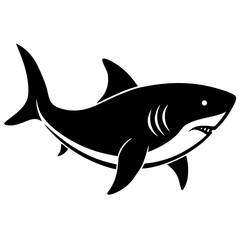 Obraz premium Shark vector silhouette Single collection 