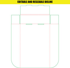 Editable Dieline Template for Rounded Corner Folding Box Packaging Design