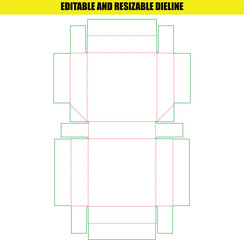 Blank Dieline Template for Small Folding Carton Packaging Production