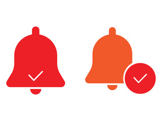Obraz premium Two bells with checkmarks Vector