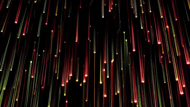 8K Abstract Video of Quantum Dots Raining Like Meteor Sparks in Slow Motion 2026