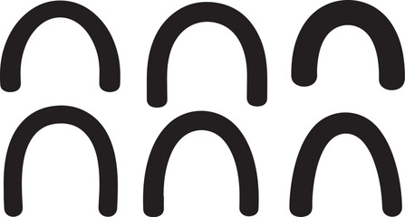 Six black arches on a white background illustration design