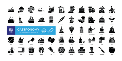 Gastronomy Icon Set for Culinary and Food Industry