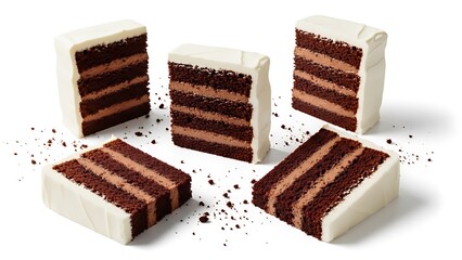 Delicious chocolate layer cake slices