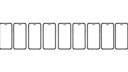Row of smartphones