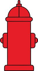 Red Fire Hydrant Cartoon On Transparent Background