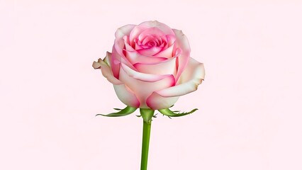 Single pink rose on a stem
