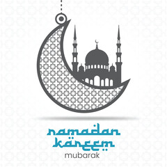 Islamic Greeting Cards with Modern Mosque, Crescent Moon, and Lantern Designs, Abstract Geometric Banner Templates, Holy Month Celebration Background Collection, Arabic Calligraphy.