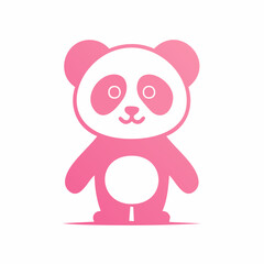Cute Pink Panda Illustration: Simple Standing Design for Prints and Graphics