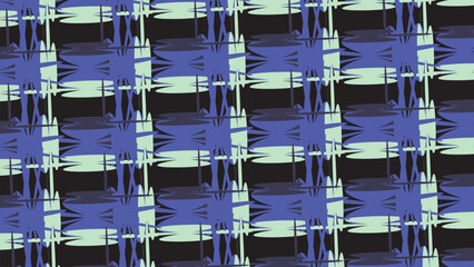 A colorful seamless pattern of blue and green glass bottles and a glass of water with bright decorative texture