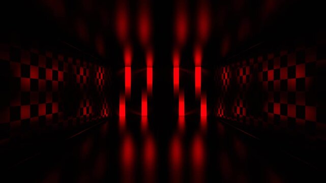 Red Industrial Light Tunnel Techno Background VJ Loop in 4K