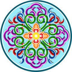 Colorful Floral Mandala Decorative Png Design