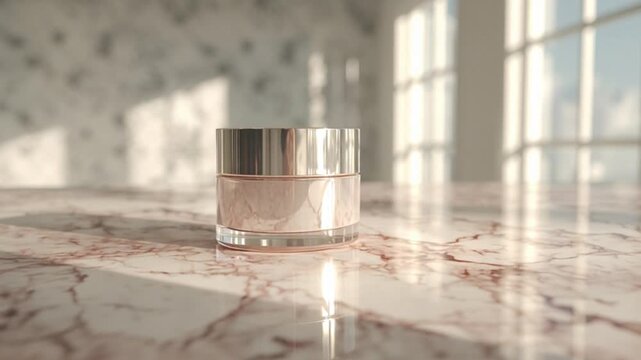 Luxury face cream product on marble countertop