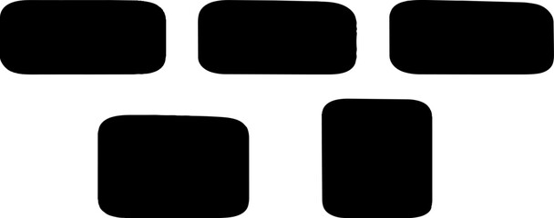 Shape collection in black: a visually striking composition of several, rounded rectangles in stark black, set against a high-contrast backdrop, the image emphasizes simplicity © Midul