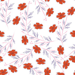 autumn leaves seamless pattern