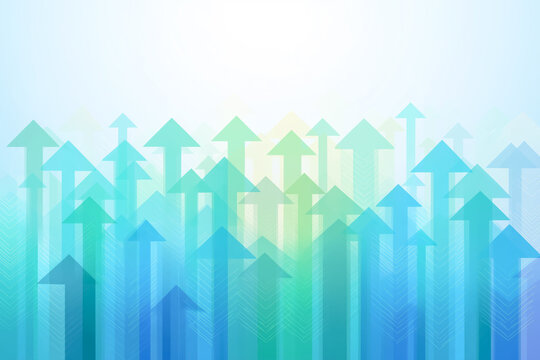 売上アップ・業績向上を示す上昇矢印のクリーン背景