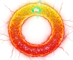 Abstract Electric Fire Energy Ring With Lightning Effect Isolated On Transparent PNG