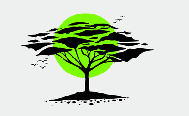 vector tree with roots