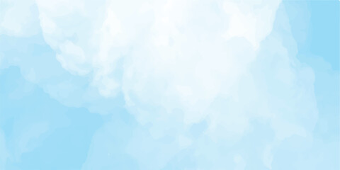 Fototapeta premium Abstract blue watercolor background with light cloud texture and bright summer sky color 