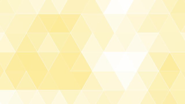 Yellow white triangle mosaic polygonal grid animation gradient background