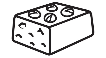 A simple black line drawing of a dice from an isometric viewpoint on a white background