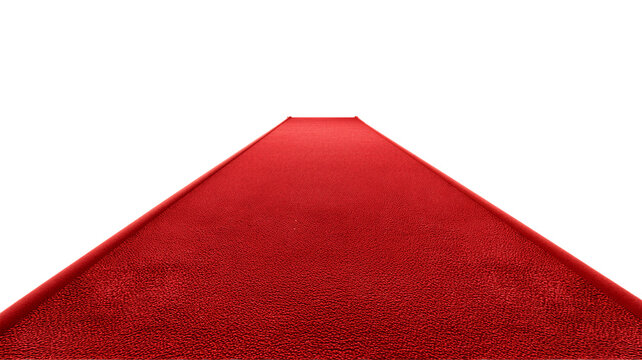 Endless red carpet against isolated background