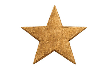 Obraz premium Gold five-pointed textured star on transparent background representing excellence, quality, success, rating, and best choice