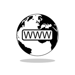 Website WWW icon with shadow