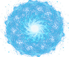 Glowing Blue Energy Sphere Isolated Transparent Background