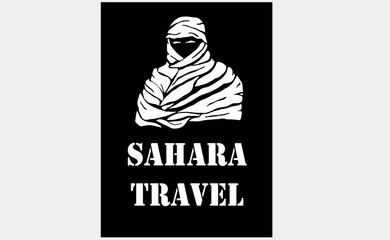 vector illustration of a man desert africa