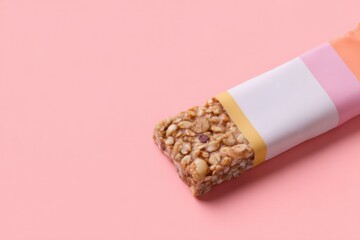 Colorful protein bar with textured surface, perfect for active l