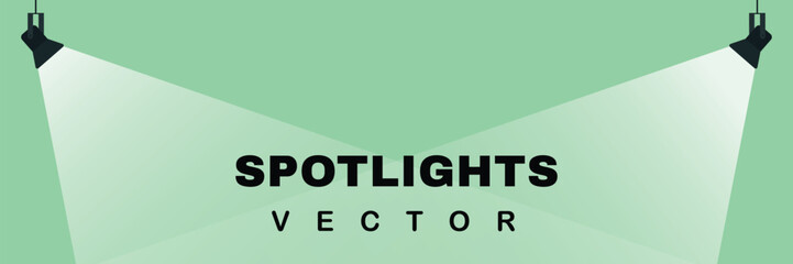 Spotlight with green background. Movie spotlight background.