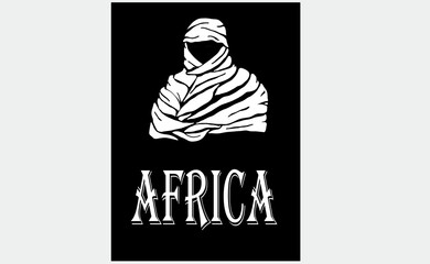 vector illustration of a man desert africa