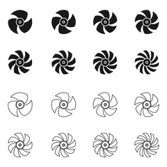 set of propeller icon 3 blade to 10 blade vector illustration isolated on white background. © Zhee-Graphic