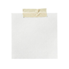 Blank white paper note with masking tape