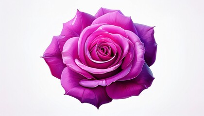 magenta rose blossom on isolated on white background ai generated