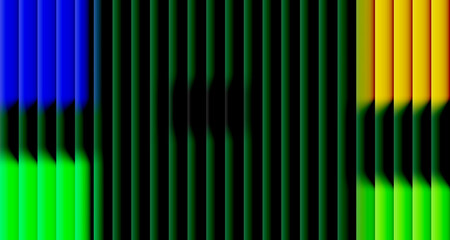 Abstract vertical stripes in vibrant blue green black and yellow hues