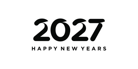 Happy new year 2027 logo design. Typography text number 2027 New year design graphic. word mark text 2027 symbol icon