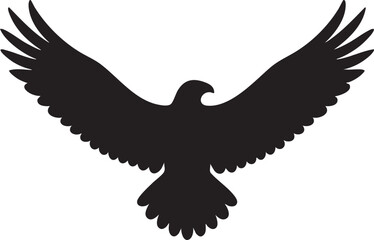 Obraz premium Majestic Sitting Eagle Black Silhouette Vector Illustration Isolated on Transparent Background for Logo, Branding, Tattoo and Wildlife Design