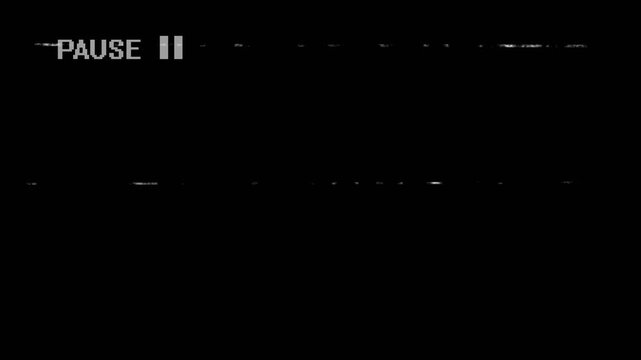 Jagged white horizontal static lines and analog noise interference flicker rhythmically in this overlay, simulating a damaged VHS recording paused on an old CRT television screen with tracking errors