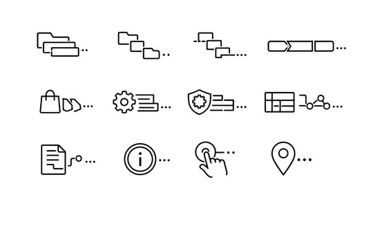 Category interaction icon navigation breadcrumb path context hierarchy vector generation simple image