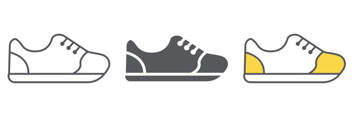 Sneakers line icon, footwear and fashion, sport shoes sign, vector graphics, a linear pattern on a white background.