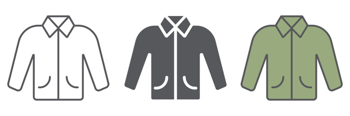 Jacket line icon, clothes and fashion, clothing sign, vector graphics, a linear pattern on a white background.