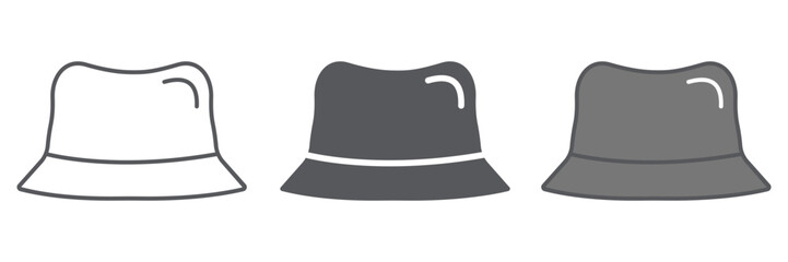 Panama hat line icon, clothes and accessory, cap sign, vector graphics, a linear pattern on a white background.