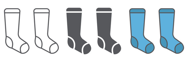 Socks line icon, clothes and fashion, hosiery sign, vector graphics, a linear pattern on a white background.